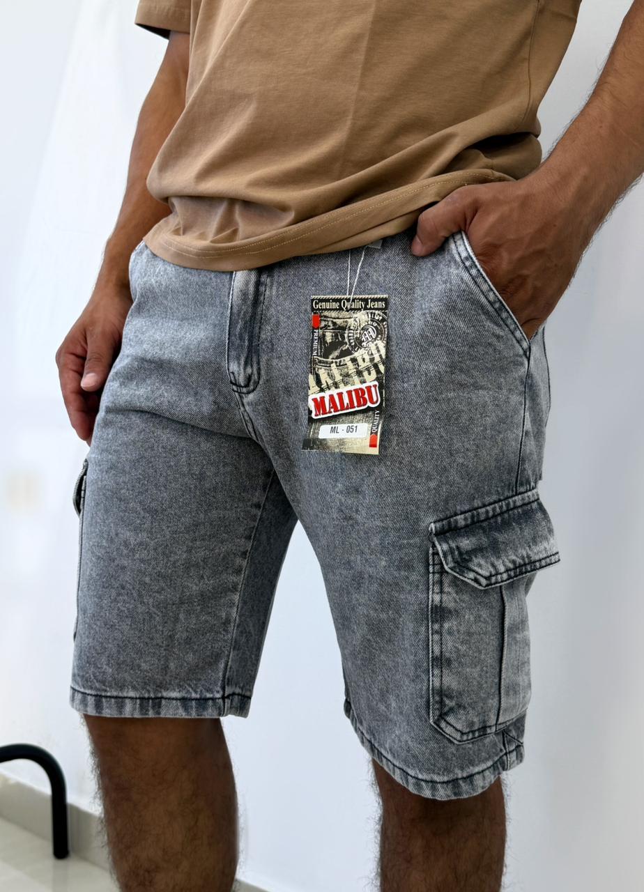 Bermudas de jeans cargo de caballeros