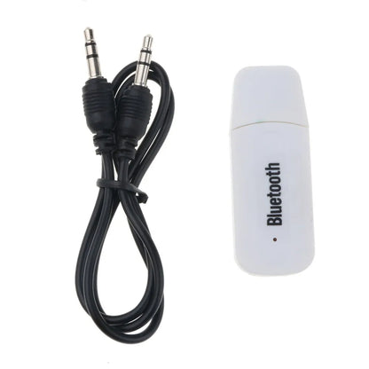 Car USB Bluetooth-compatible Audio Receiver Car Wireless Adapter with 3.5mm AUX Audio Data Cable for PC Laptop Phone