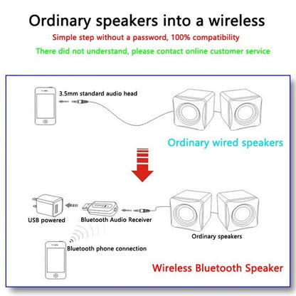 Car USB Bluetooth-compatible Audio Receiver Car Wireless Adapter with 3.5mm AUX Audio Data Cable for PC Laptop Phone