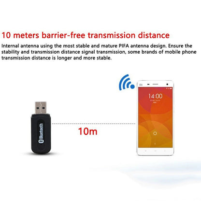 Car USB Bluetooth-compatible Audio Receiver Car Wireless Adapter with 3.5mm AUX Audio Data Cable for PC Laptop Phone